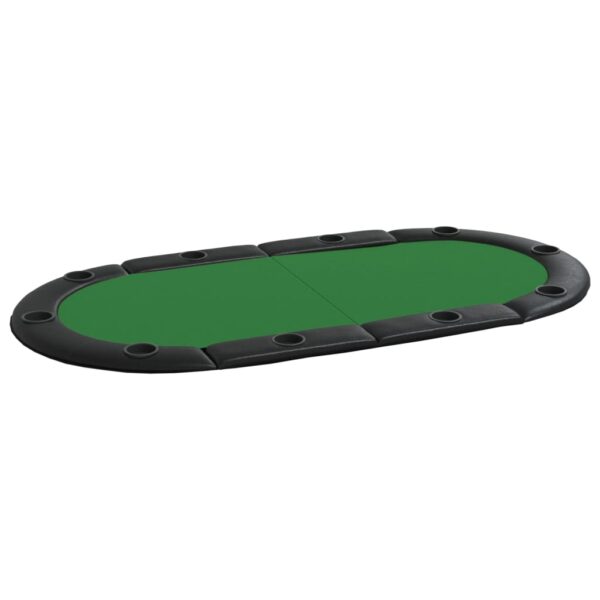 vidaXL 10-Player Folding Poker Tabletop Green 81.9"x41.7"x1.2" - Image 2