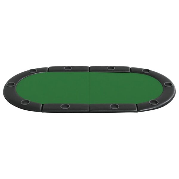 vidaXL 10-Player Folding Poker Tabletop Green 81.9"x41.7"x1.2" - Image 3