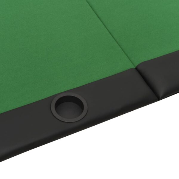 vidaXL 10-Player Folding Poker Tabletop Green 81.9"x41.7"x1.2" - Image 4