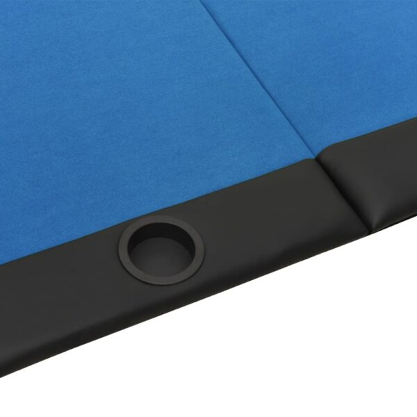 vidaXL 10-Player Folding Poker Tabletop Blue 81.9"x41.7"x1.2" - Image 4