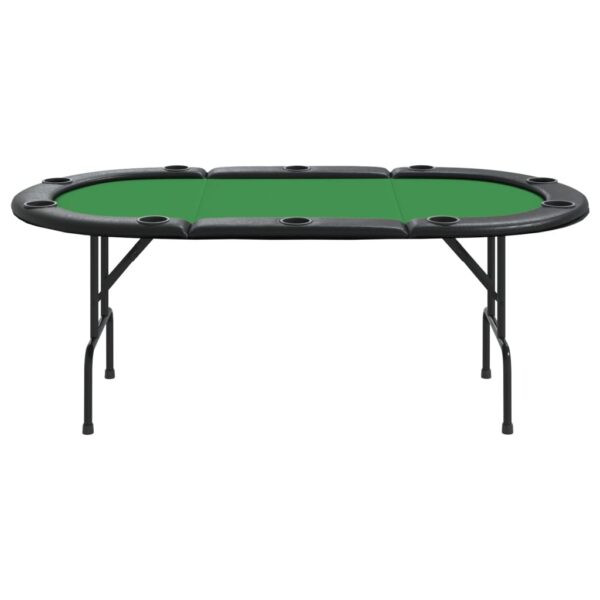 vidaXL 10-Player Folding Poker Table Green 81.1"x41.7"x29.5" - Image 3