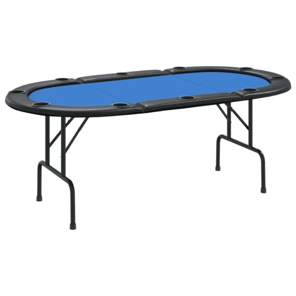 vidaXL 10-Player Folding Poker Table Blue 81.1"x41.7"x29.5" - Image 2