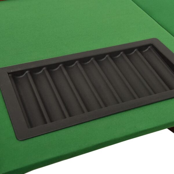 vidaXL 10-Player Poker Table with Chip Tray Green 63"x31.5"x29.5" - Image 5