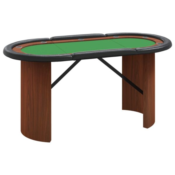 vidaXL 10-Player Poker Table Green 63"x31.5"x29.5" - Image 2