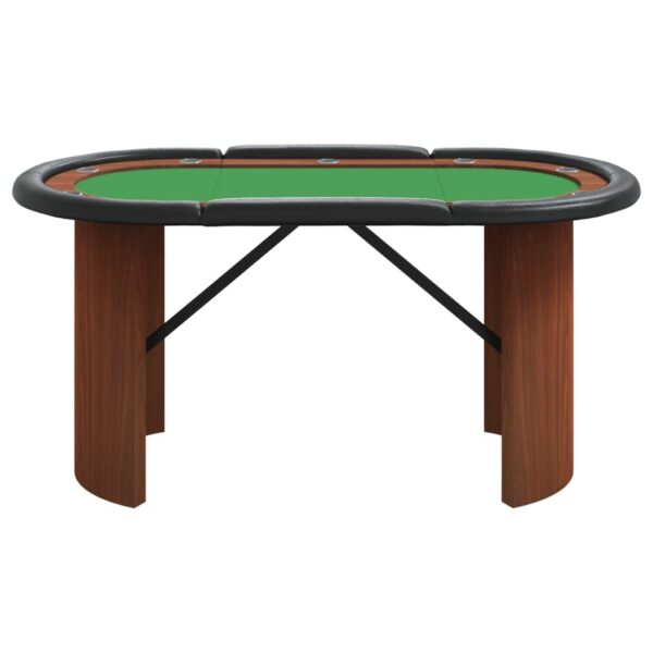 vidaXL 10-Player Poker Table Green 63"x31.5"x29.5" - Image 3