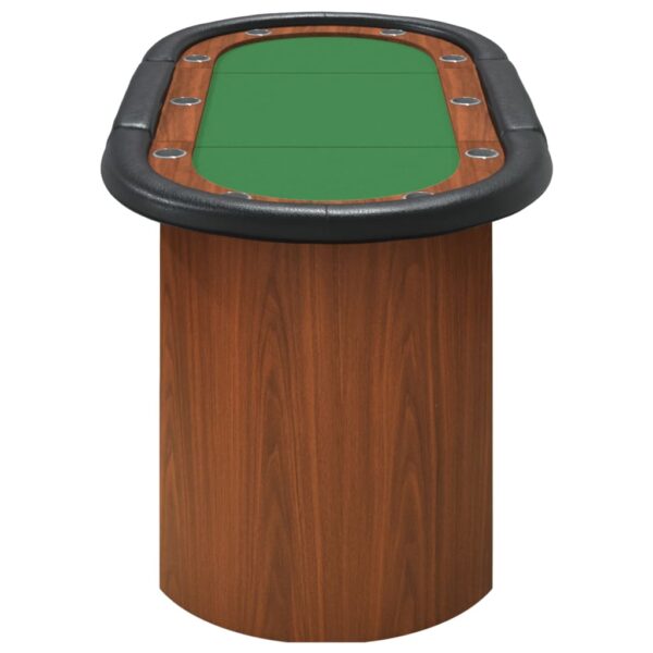 vidaXL 10-Player Poker Table Green 63"x31.5"x29.5" - Image 4