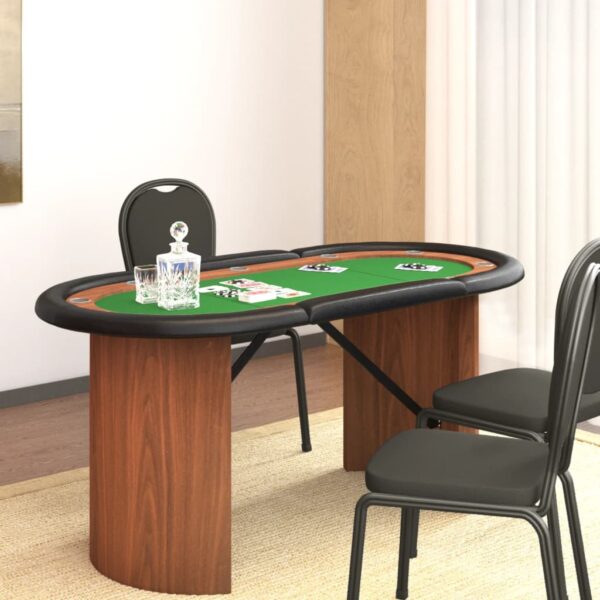 vidaXL 10-Player Poker Table Green 63"x31.5"x29.5"