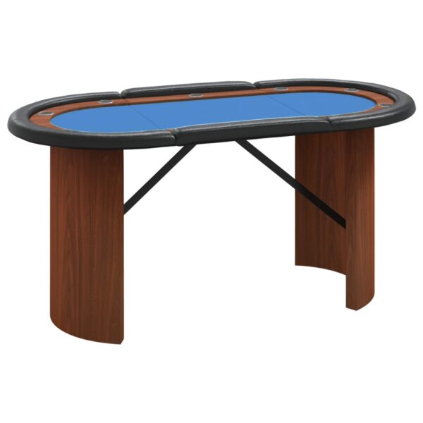 vidaXL 10-Player Poker Table Blue 63"x31.5"x29.5" - Image 2