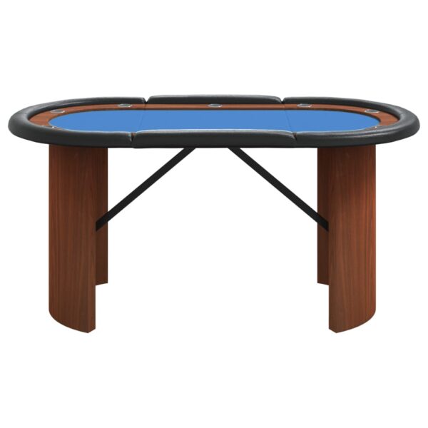 vidaXL 10-Player Poker Table Blue 63"x31.5"x29.5" - Image 3