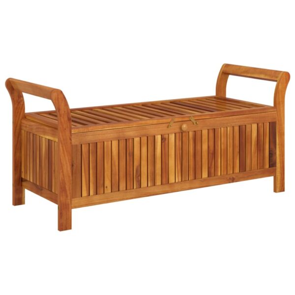 vidaXL Patio Storage Bench with Cushion 49.6" Solid Wood Acacia - Image 3