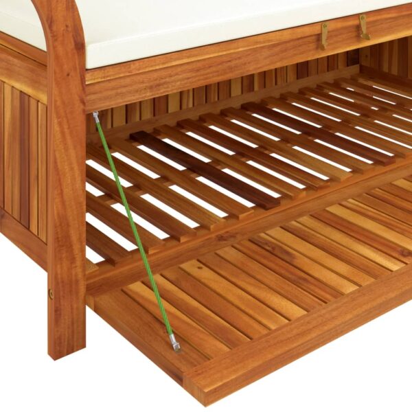 vidaXL Patio Storage Bench with Cushion 49.6" Solid Wood Acacia - Image 8