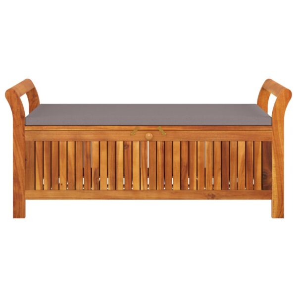 vidaXL Patio Storage Bench with Cushion 49.6" Solid Wood Acacia - Image 5