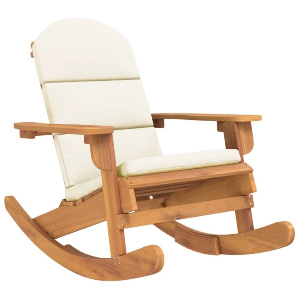 vidaXL Adirondack Rocking Chair with Cushions Solid Wood Acacia - Image 2