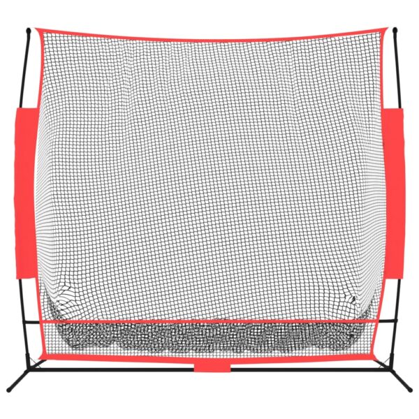 vidaXL Portable Baseball Net Black and Red 84.6"x42.1"x85" Polyester - Image 3