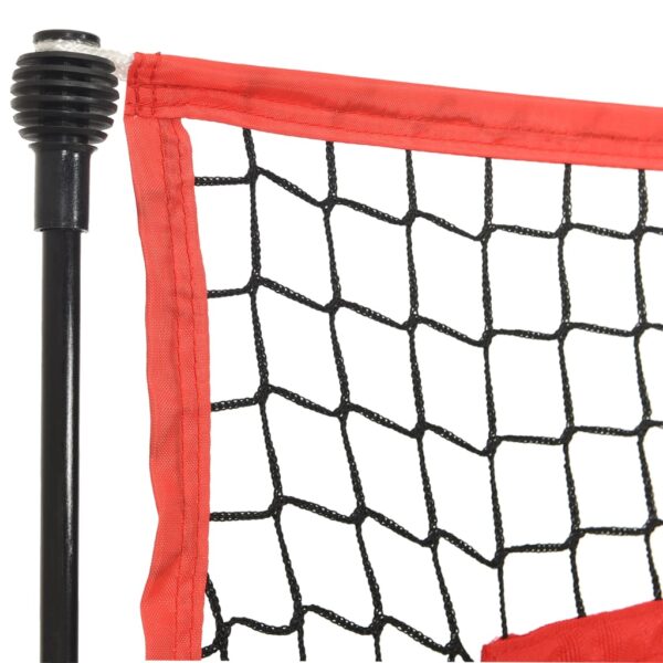 vidaXL Portable Baseball Net Black and Red 72"x41.3"x72" Polyester - Image 5