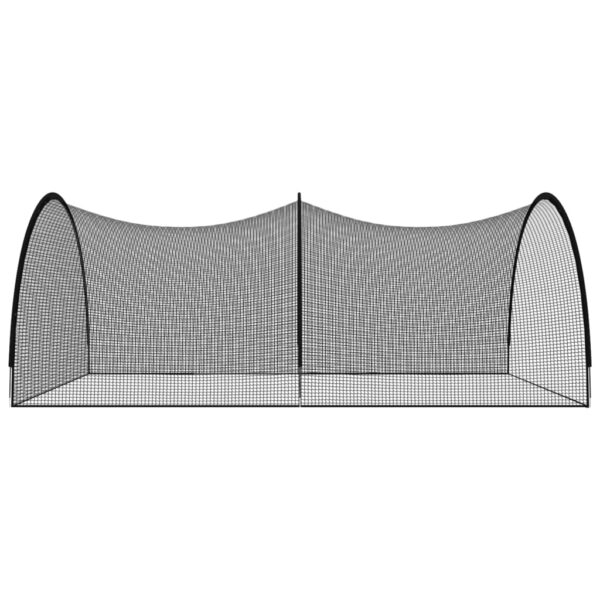 vidaXL Baseball Batting Cage Net Black 196.9"x157.5"x98.4" Polyester - Image 4