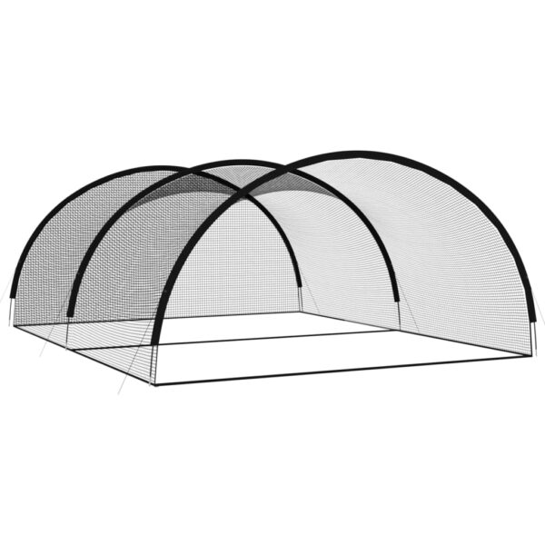 vidaXL Baseball Batting Cage Net Black 236.2"x157.5"x98.4" Polyester - Image 2