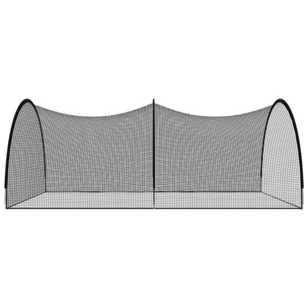 vidaXL Baseball Batting Cage Net Black 236.2"x157.5"x98.4" Polyester - Image 4