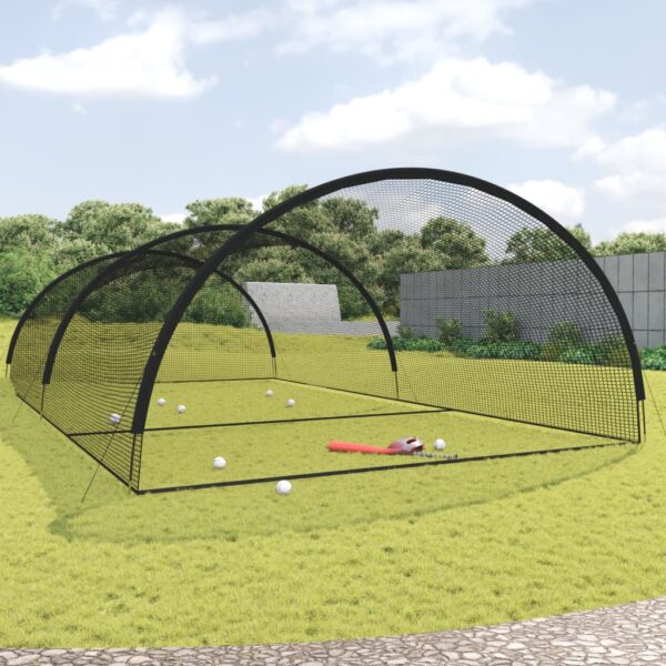 vidaXL Baseball Batting Cage Net Black 354.3"x157.5"x98.4" Polyester