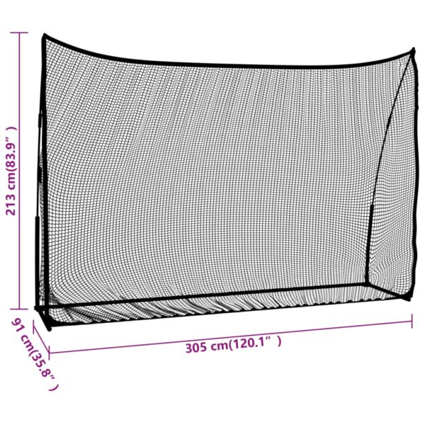 vidaXL Golf Practice Net Black and Red 120.1"x35.8"x83.9" Polyester - Image 9