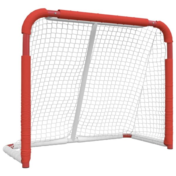 vidaXL Hockey Goal Red and White 53.9"x26"x44.1" Polyester - Image 2