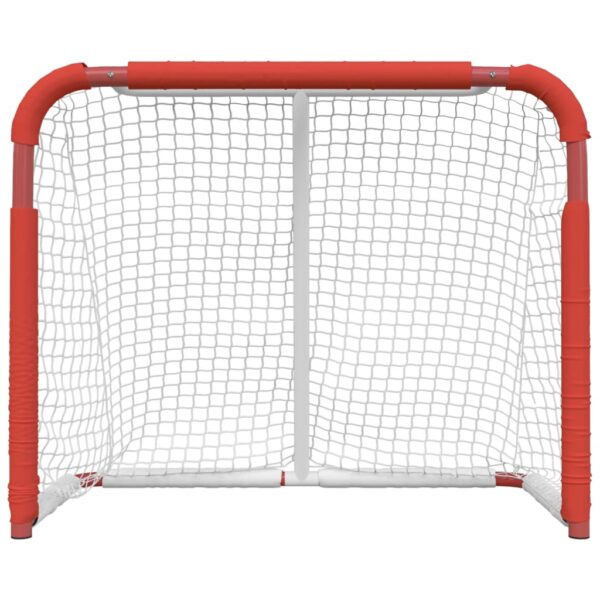 vidaXL Hockey Goal Red and White 53.9"x26"x44.1" Polyester - Image 3