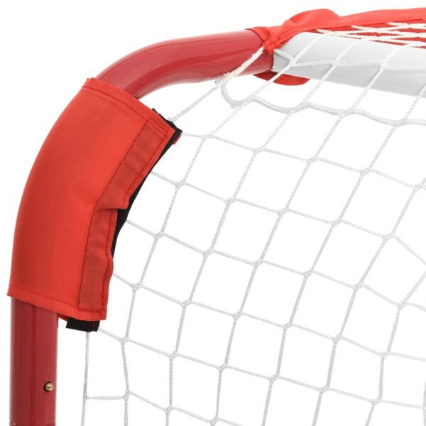 vidaXL Hockey Goal Red and White 53.9"x26"x44.1" Polyester - Image 6