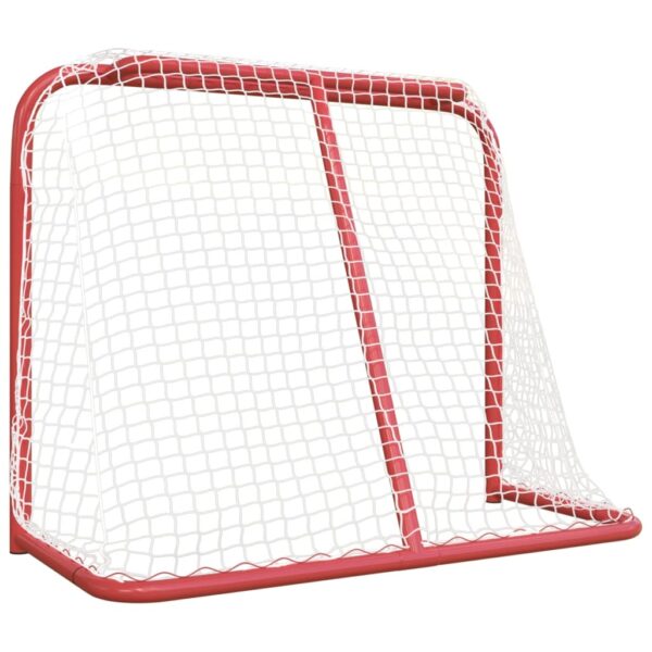 vidaXL Hockey Goal Red and White 72"x28"x48" Polyester - Image 5