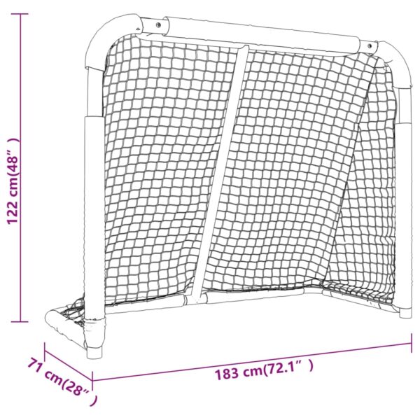 vidaXL Hockey Goal Red and White 72"x28"x48" Polyester - Image 7