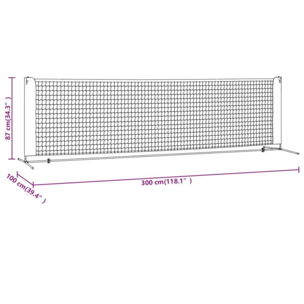 vidaXL Tennis Net Black and Red 118.1"x39.4"x34.3" Polyester - Image 9