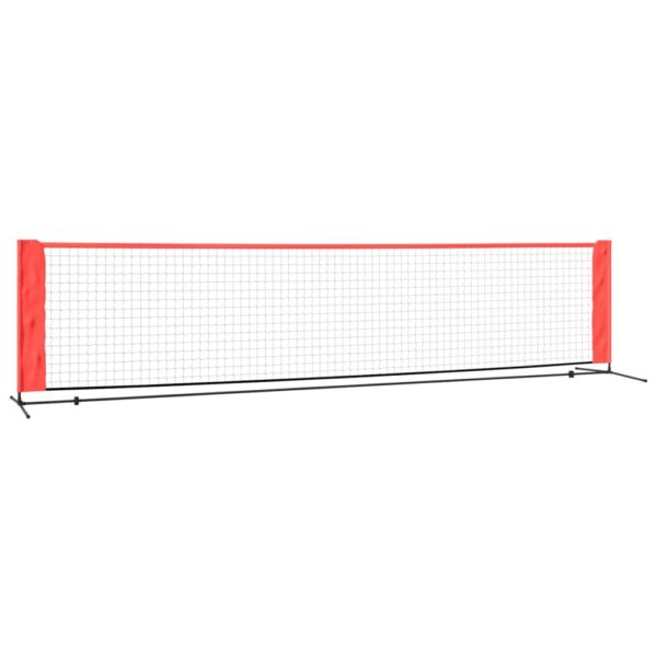 vidaXL Tennis Net Black and Red 157.5"x39.4"x34.3" Polyester - Image 2