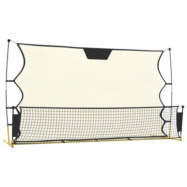 vidaXL Football Rebounder Net Black and Yellow 72"x33.5"x47.2" Polyester - Image 2