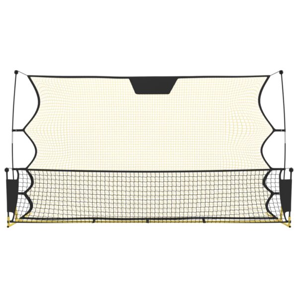 vidaXL Football Rebounder Net Black and Yellow 72"x33.5"x47.2" Polyester - Image 3