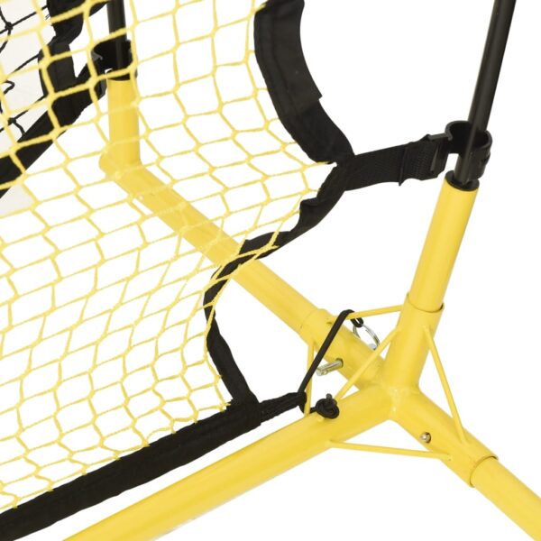 vidaXL Football Rebounder Net Black and Yellow 72"x33.5"x47.2" Polyester - Image 5