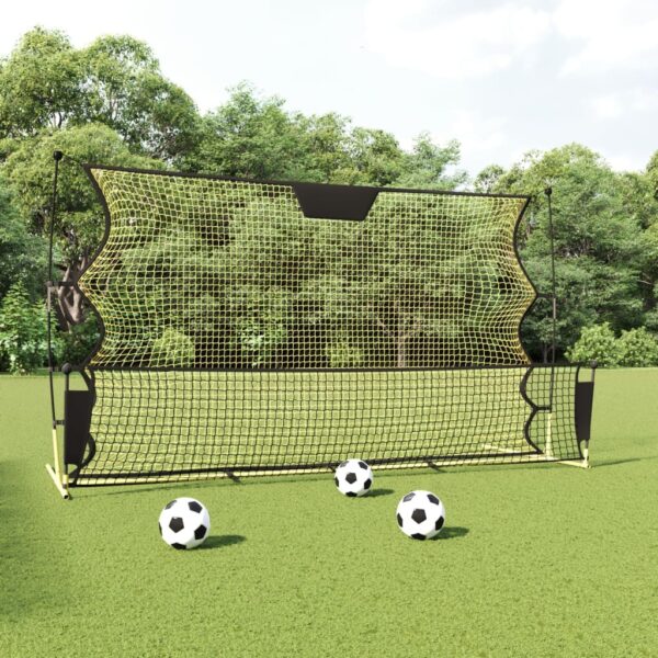 vidaXL Football Rebounder Net Black and Yellow 72"x33.5"x47.2" Polyester