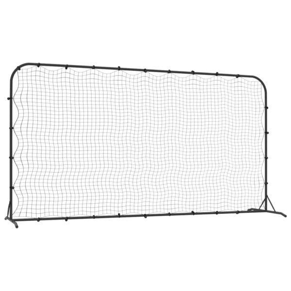 vidaXL Football Rebounder Net Black 144.1"x35.4"x72" HDPE - Image 2