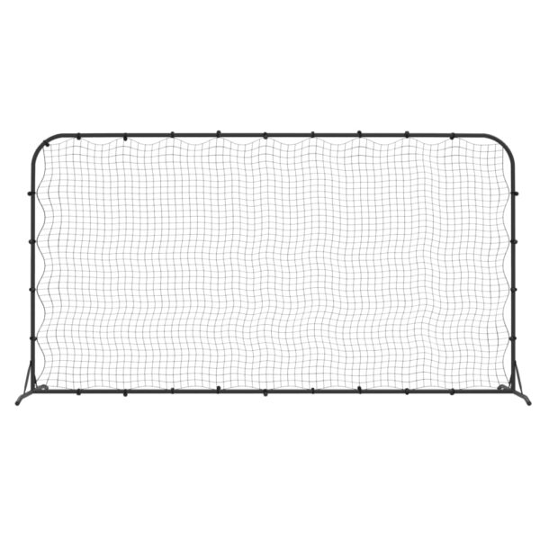 vidaXL Football Rebounder Net Black 144.1"x35.4"x72" HDPE - Image 3