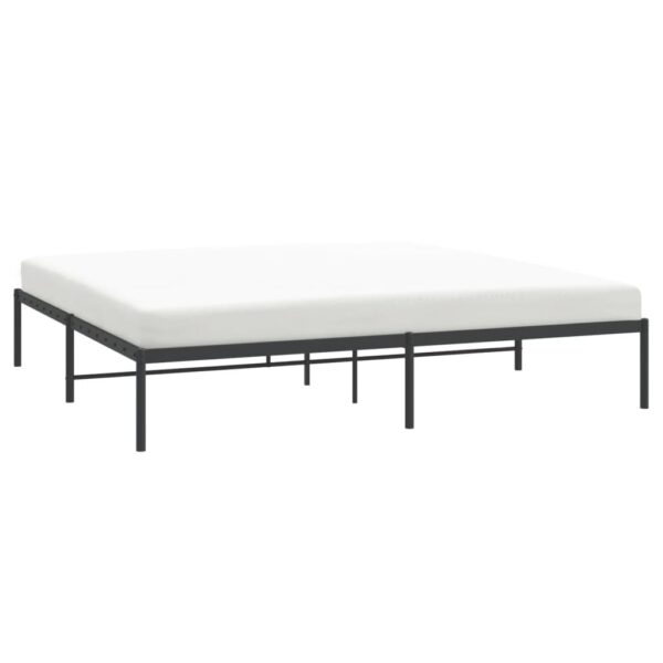 vidaXL Metal Bed Frame Black 76"x79.9" King - Image 3