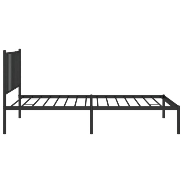 vidaXL Metal Bed Frame with Headboard Black 39.4"x74.8" Twin - Image 6