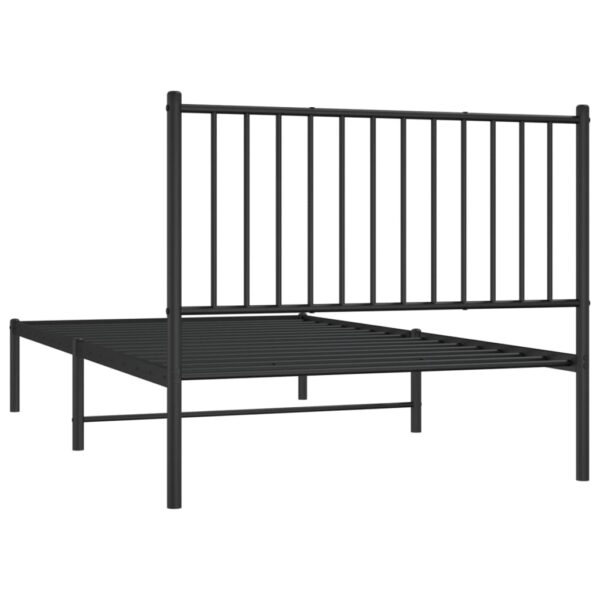 vidaXL Metal Bed Frame with Headboard Black 39.4"x74.8" Twin - Image 7