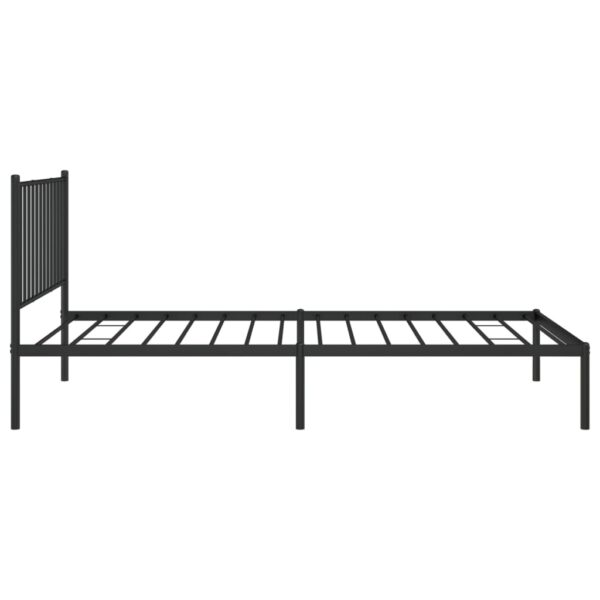 vidaXL Metal Bed Frame with Headboard Black 39.4"x78.7" - Image 6