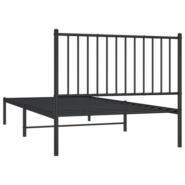 vidaXL Metal Bed Frame with Headboard Black 39.4"x78.7" - Image 7