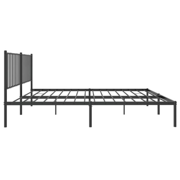 vidaXL Metal Bed Frame with Headboard Black 59.8"x78.7" - Image 6