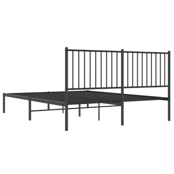 vidaXL Metal Bed Frame with Headboard Black 59.8"x78.7" - Image 7