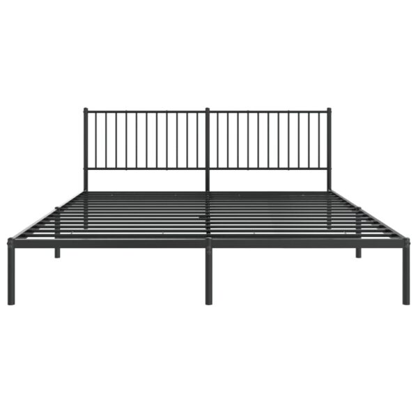 vidaXL Metal Bed Frame with Headboard Black 72"x83.9" California King - Image 5