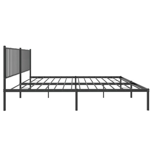 vidaXL Metal Bed Frame with Headboard Black 72"x83.9" California King - Image 6