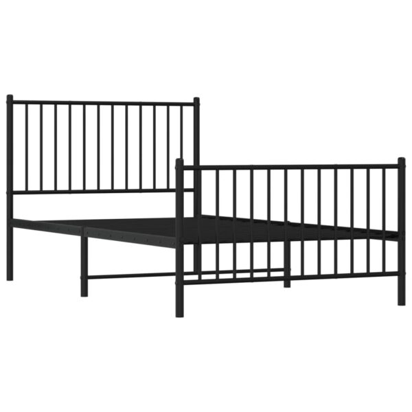 vidaXL Metal Bed Frame with Headboard and Footboard Black 39.4"x74.8" Twin - Image 4