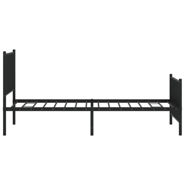 vidaXL Metal Bed Frame with Headboard and Footboard Black 39.4"x74.8" Twin - Image 6