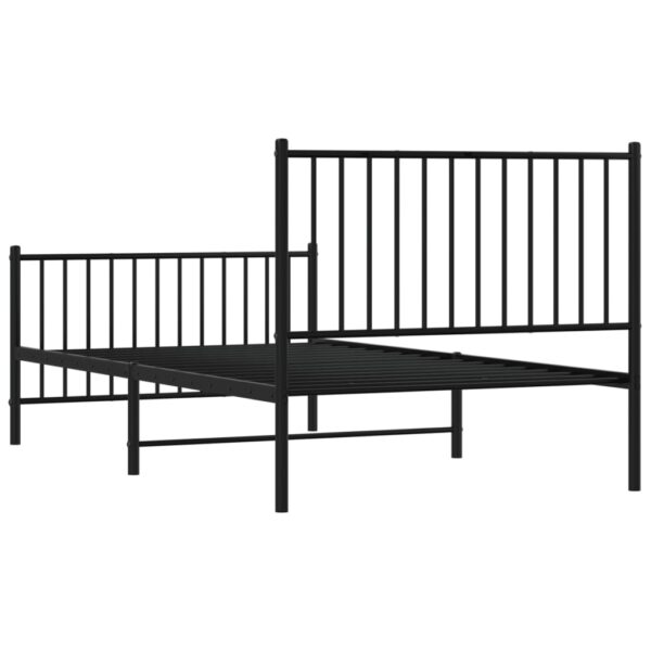 vidaXL Metal Bed Frame with Headboard and Footboard Black 39.4"x74.8" Twin - Image 7