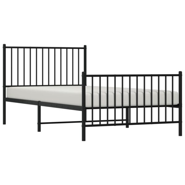 vidaXL Metal Bed Frame with Headboard and Footboard Black 39.4"x78.7" - Image 3